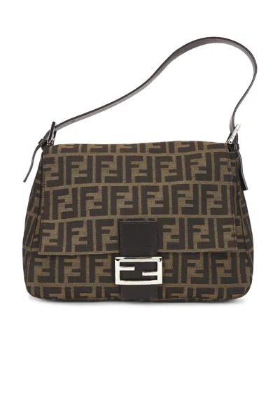 Pre-owned Fendi Zucca Mama Forever Baguette Shoulder Bag In Brown