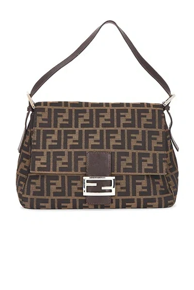 Pre-owned Fendi Zucca Mama Forever Baguette Shoulder Bag In Brown