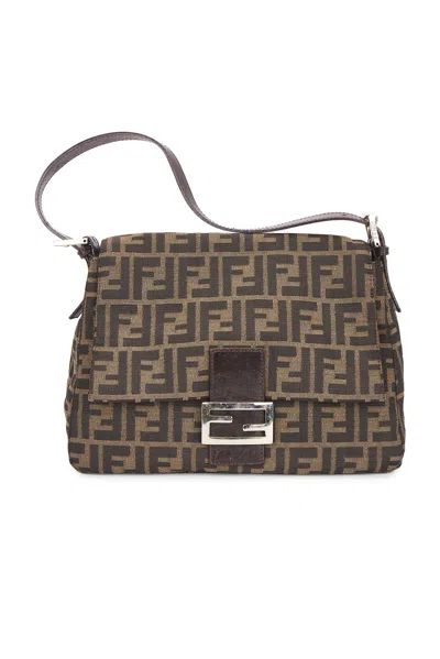 Pre-owned Fendi Zucca Mama Forever Baguette Shoulder Bag In Brown