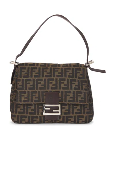 Pre-owned Fendi Zucca Mama Forever Baguette Shoulder Bag In Brown