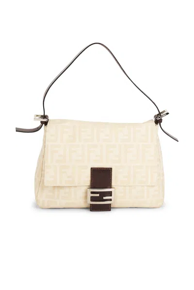 Pre-owned Fendi Zucca Mama Forever Baguette Shoulder Bag In Neutral