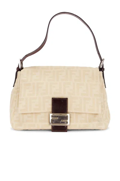 Pre-owned Fendi Zucca Mama Forever Baguette Shoulder Bag In Neutral