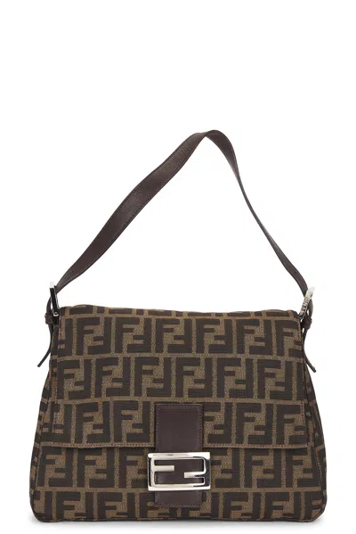 Pre-owned Fendi Zucca Mama Forever Shoulder Bag In Brown
