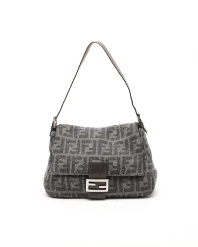 Fendi Zucca Mamma Tweed Bag In Gray