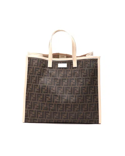 Fendi Zucca Mesh Tote Bag In Brown