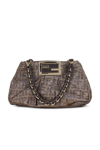 Pre-owned Fendi Zucca Mia Tote Bag In Brown
