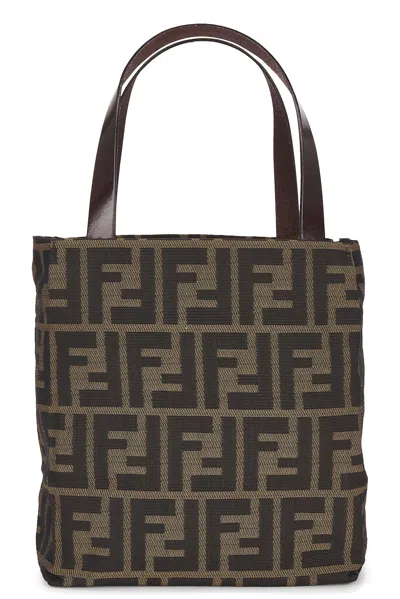 Pre-owned Fendi Zucca Mini Handbag In Brown