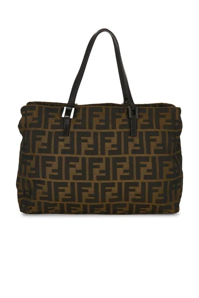 Pre-owned Fendi Zucca Mini Tote Bag In Brown
