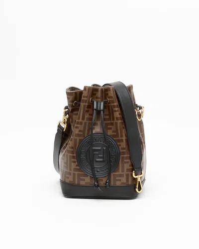Fendi Zucca Mon Trésor Bucket Bag In Brown