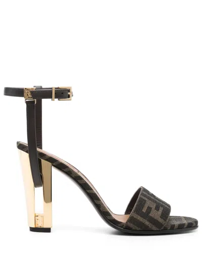 Fendi Delfina 95 Monogram Sandals In Multicolor