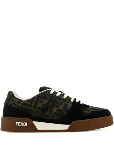 FENDI ZUCCA-MONOGRAM PANELLED SNEAKERS