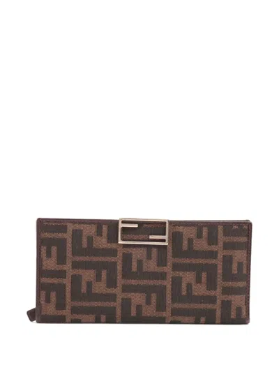Pre-owned Fendi Zucca Monogram Pattern Wallet