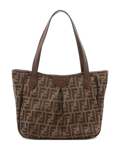 Pre-owned Fendi Zucca Monogram Tote Bag In Brown
