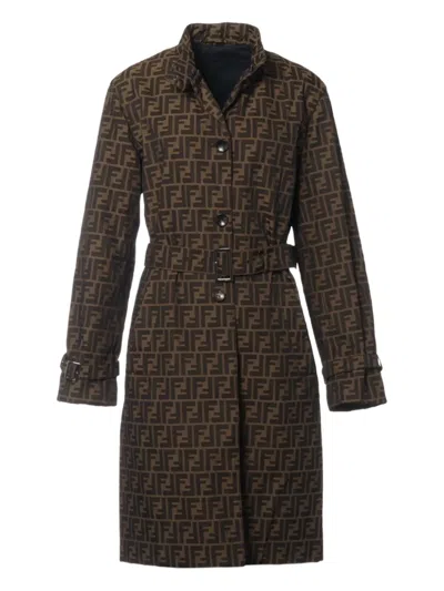 Pre-owned Fendi Zucca-monogram Trench Coat