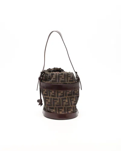 Fendi Zucca Palazzo Bucket Bag In Brown