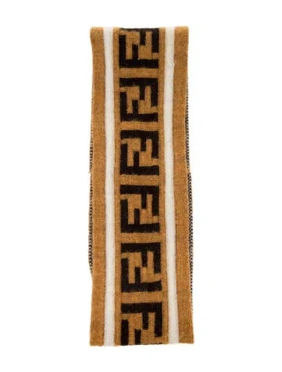 Pre-owned Fendi Zucca Patterned Head Band In Yellow