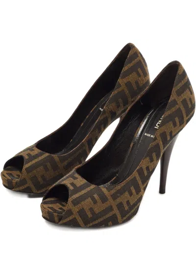 Pre-owned Fendi Zucca Platform Pumps