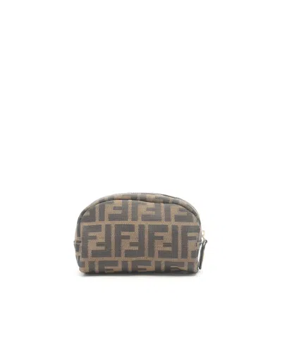Fendi Zucca Pouch In Brown