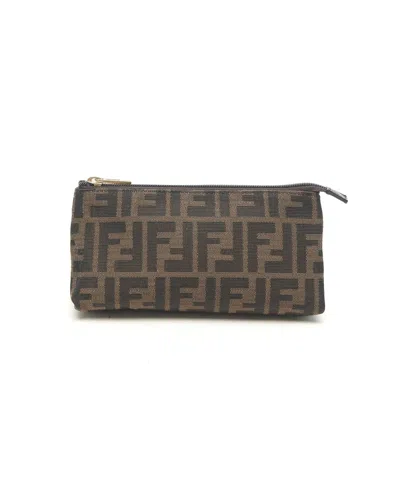 Fendi Zucca Pouch In Brown