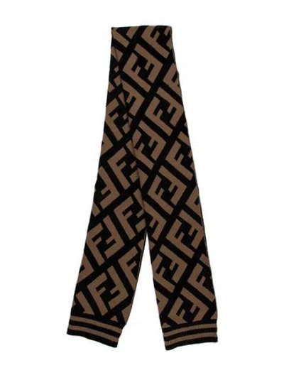 Pre-owned Fendi Zucca Print Wool Scarf In Multi