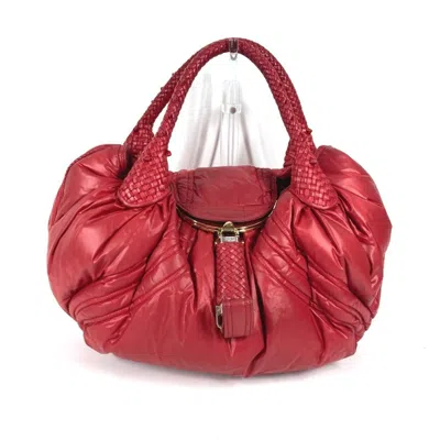 Pre-owned Fendi Zucca Red Color Nylon Shoulder Bag Tote Bag ()