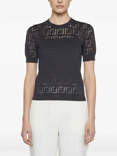 Pre-owned Fendi Zucca Short-sleeve T-shirt In Black