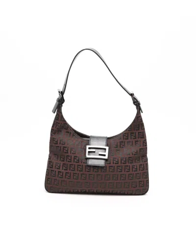Fendi Zucca Shoulder Bag In Brown