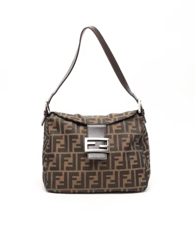 Fendi Zucca Shoulder Bag In Brown