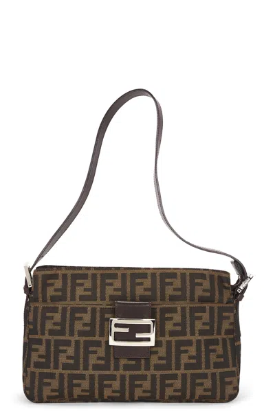 Pre-owned Fendi Zucca Shoulder Bag In Brown