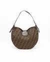Fendi Zucca Shoulder Bag In Brown