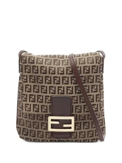 Pre-owned Fendi Zucca Shoulder Bag In Brown
