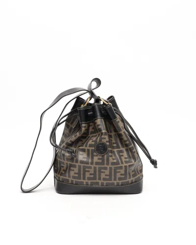 Fendi Zucca Shoulder Bag In Brown