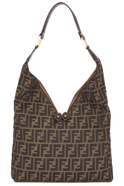 Pre-owned Fendi Zucca Shoulder Bag In Brown