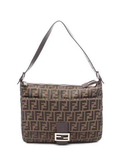 Pre-owned Fendi Zucca Shoulder Bag In Brown