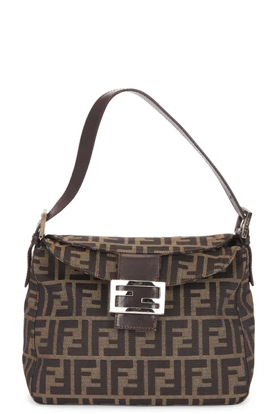 Pre-owned Fendi Zucca Shoulder Bag In Brown