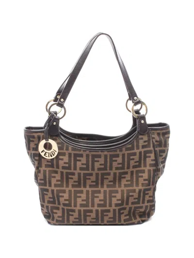 Pre-owned Fendi Zucca Shoulder Bag In Brown