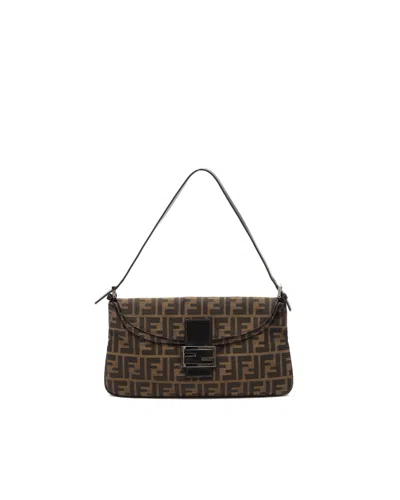 Fendi Zucca Shoulder Bag In Brown