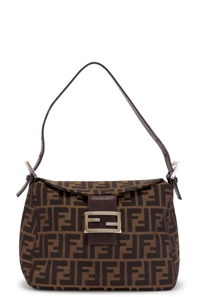 Pre-owned Fendi Zucca Shoulder Bag In Brown