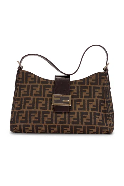 Pre-owned Fendi Zucca Shoulder Bag In Brown