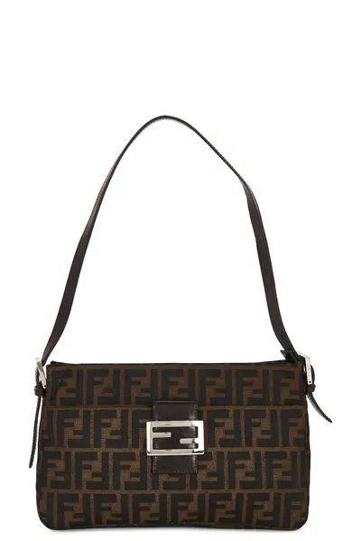 Pre-owned Fendi Zucca Shoulder Bag In Brown