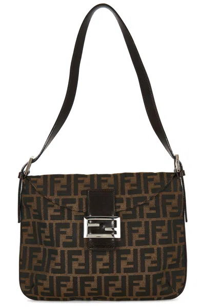 Pre-owned Fendi Zucca Shoulder Bag In Brown