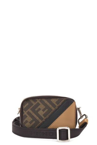 Pre-owned Fendi Zucca Shoulder Bag In Brown
