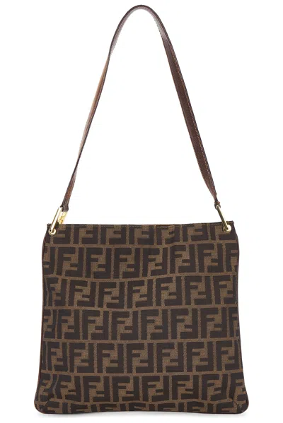 Pre-owned Fendi Zucca Shoulder Bag In Sand