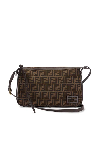 Pre-owned Fendi Zucca Simply Shoulder Bag In Brown