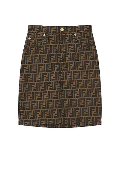 Pre-owned Fendi Zucca Skirt In Brown