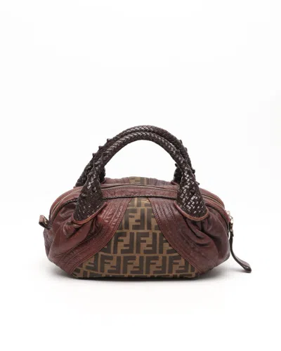 Fendi Zucca Spy Bag In Brown