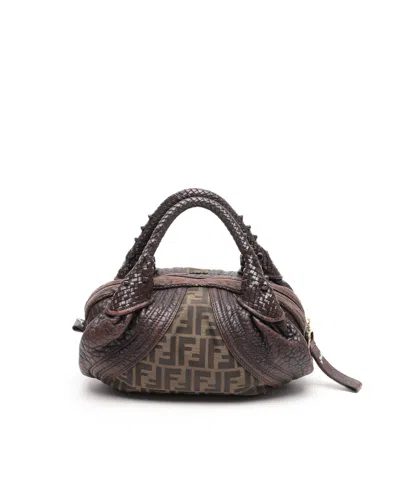 Fendi Zucca Spy Bag In Brown