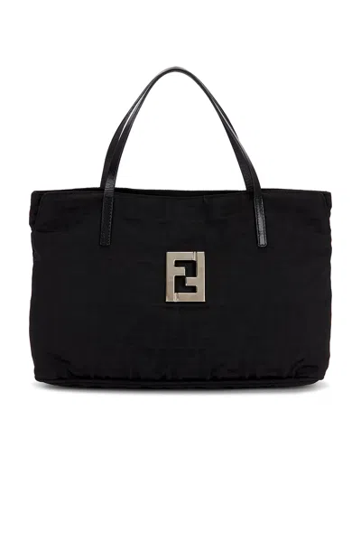 Pre-owned Fendi Zucca Tote Bag In Black
