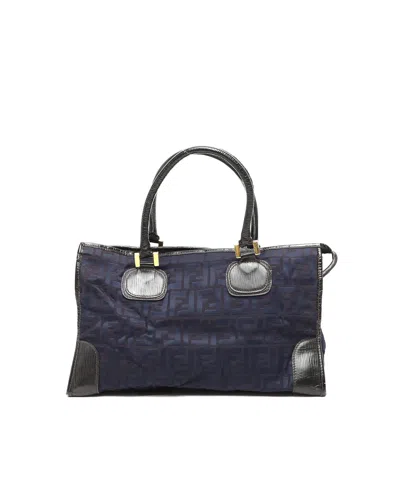 Fendi Zucca Tote Bag In Blue