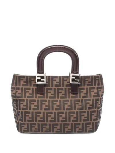 Pre-owned Fendi Zucca Tote Bag In Brown